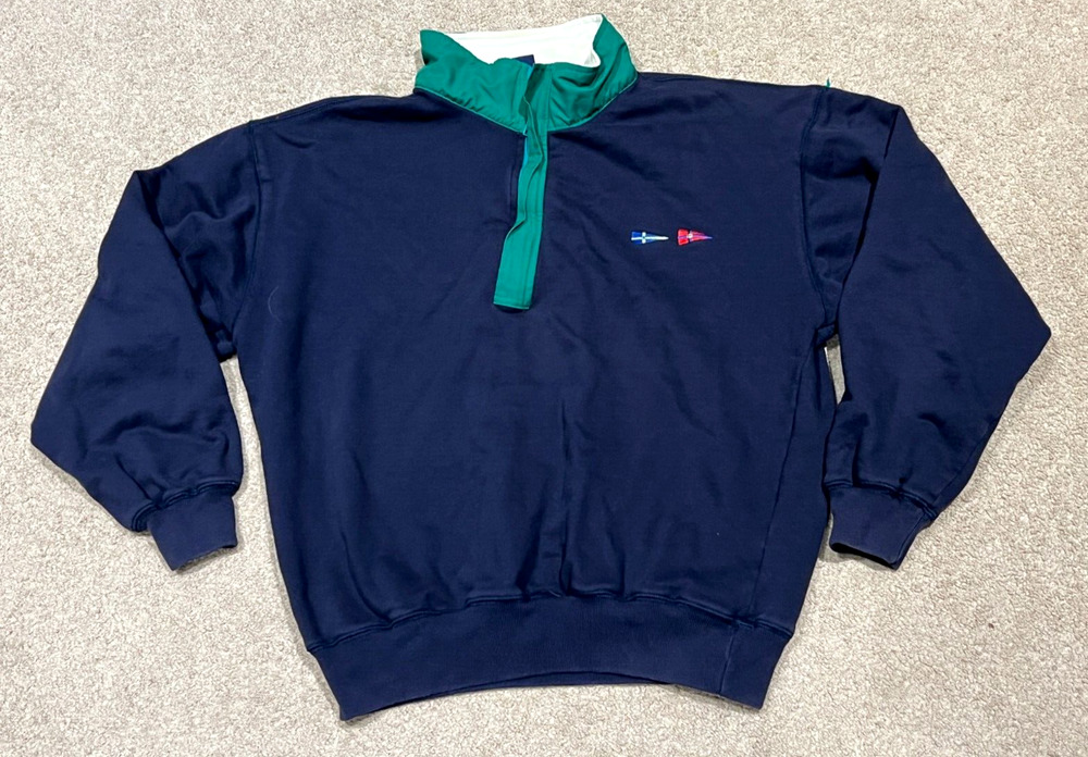 Vintage 90s Nautica Color Block Sailing Hip Hop Sweater J US2 Racing Size Large
